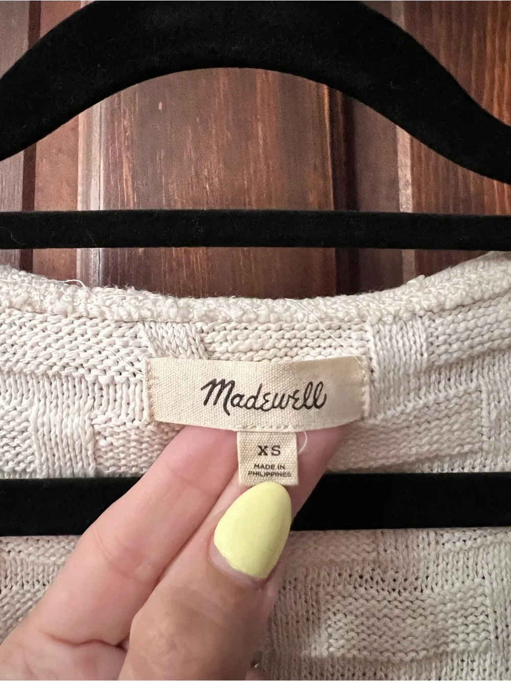 Madewell Cream Basketweave Knit Cottagecore Cotton Blend Crop Vest Top XS - Picture 8 of 14